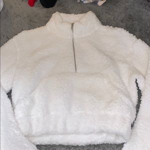 Cropped half zip hoodie